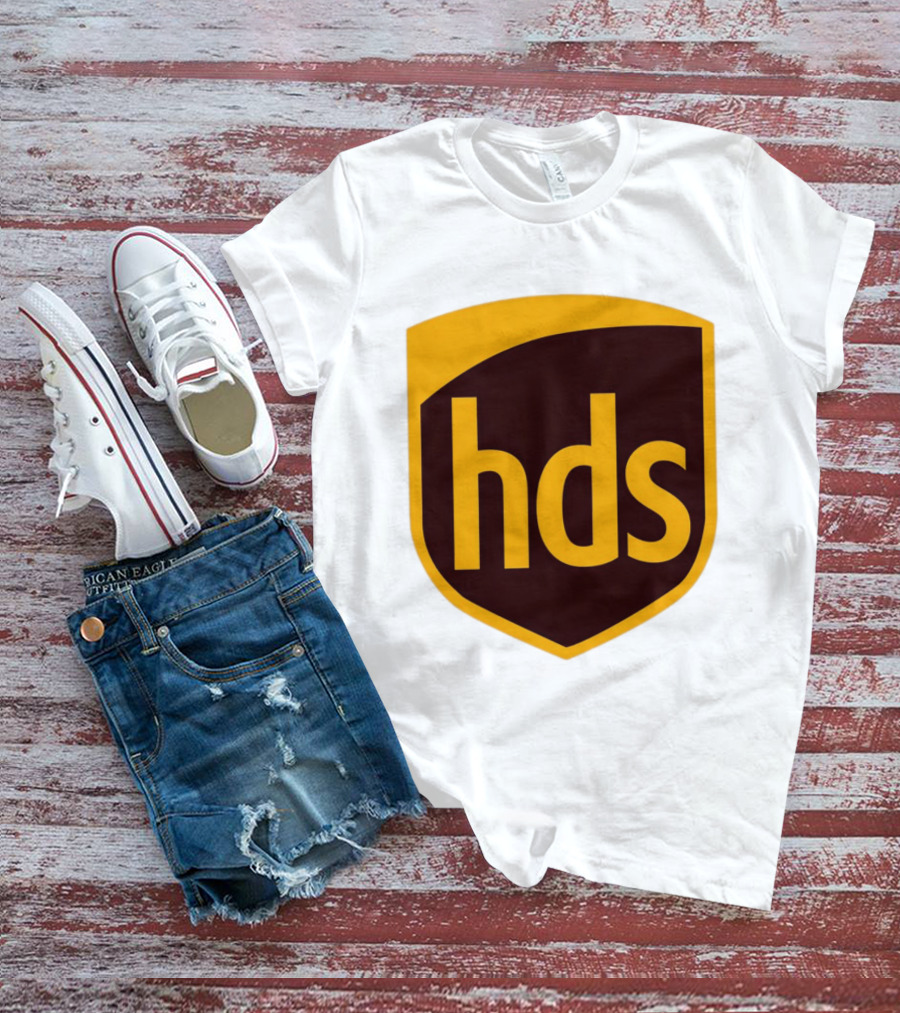 HDS Shield Emblem Brown And Yellow Branding T-Shirt
