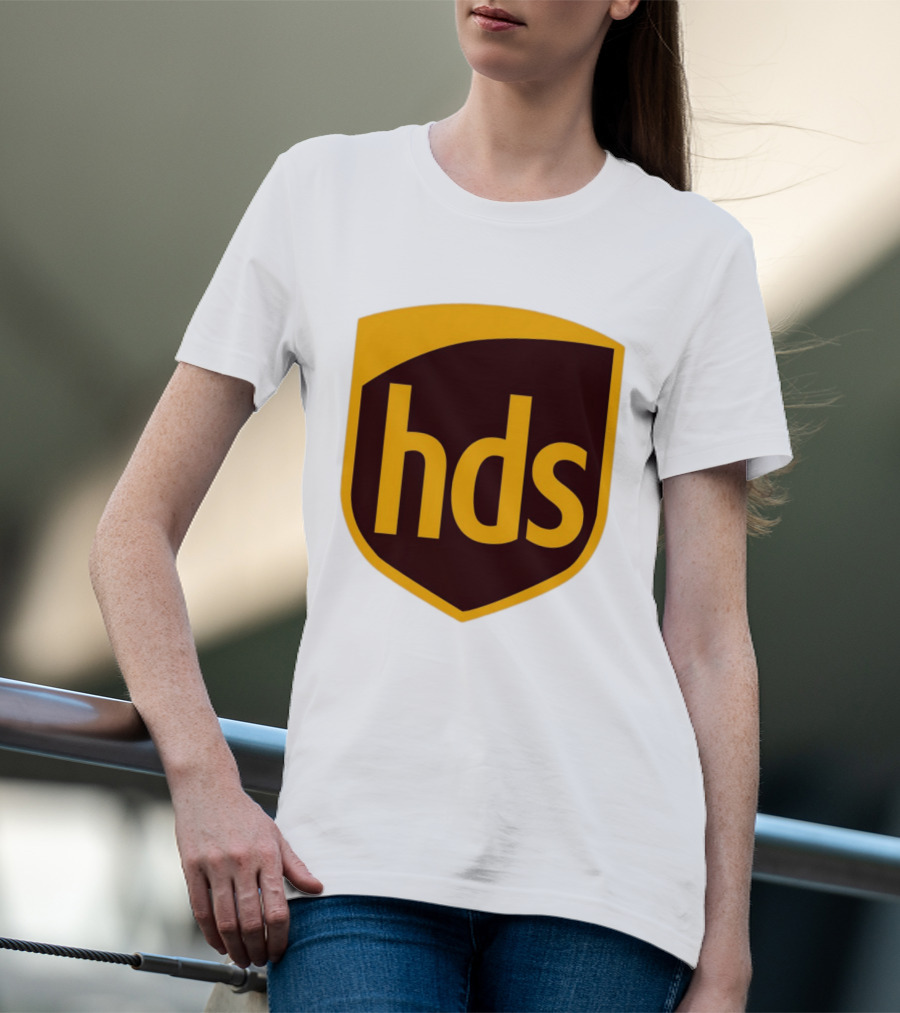 HDS Shield Emblem Brown And Yellow Branding T-Shirt