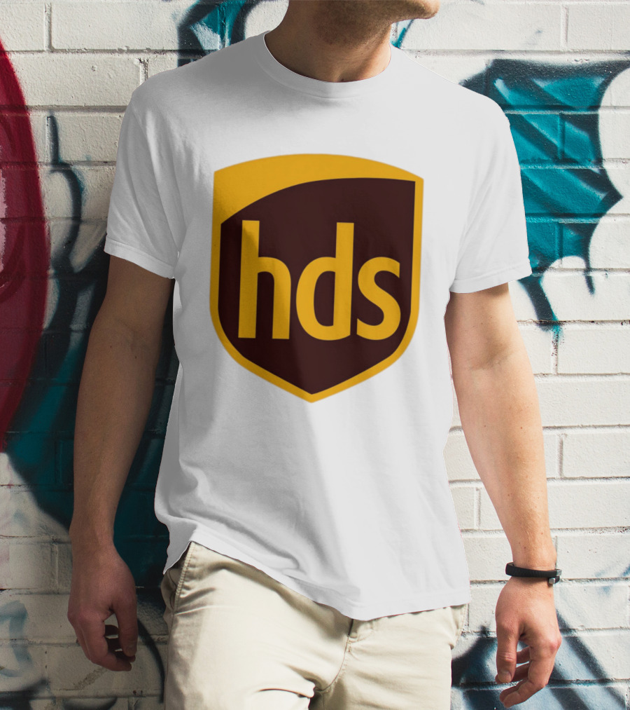 HDS Shield Emblem Brown And Yellow Branding T-Shirt