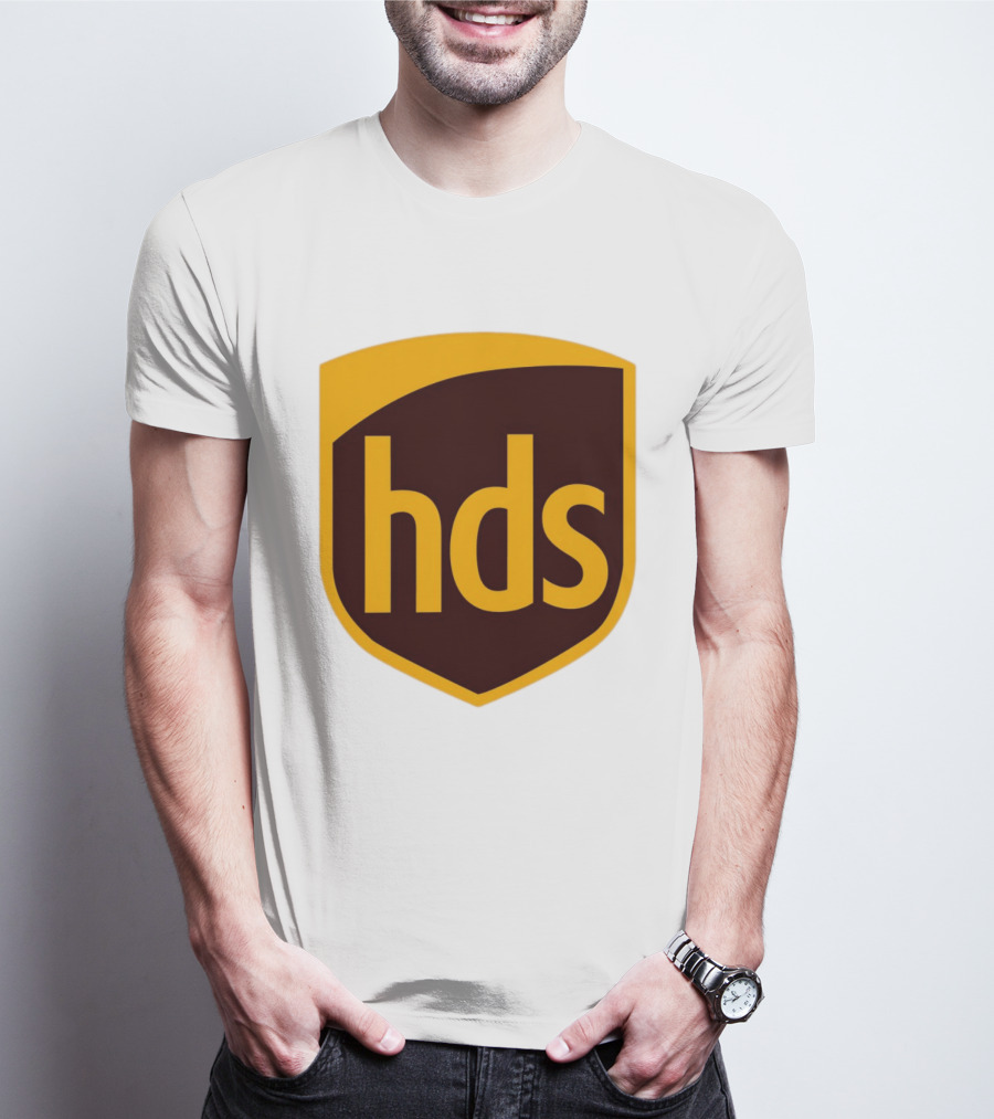 HDS Shield Emblem Brown And Yellow Branding T-Shirt