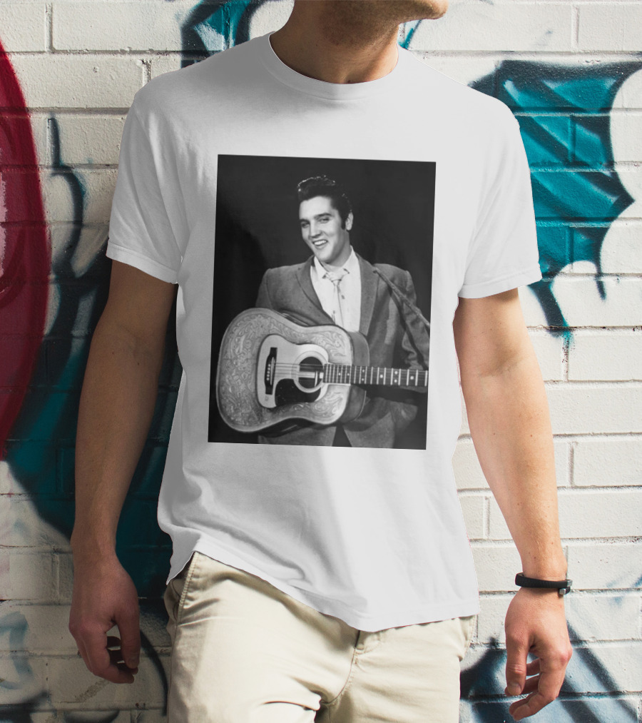 Elvis Presley Rock And Roll Iconic 1956 Style With Guitar T-Shirt