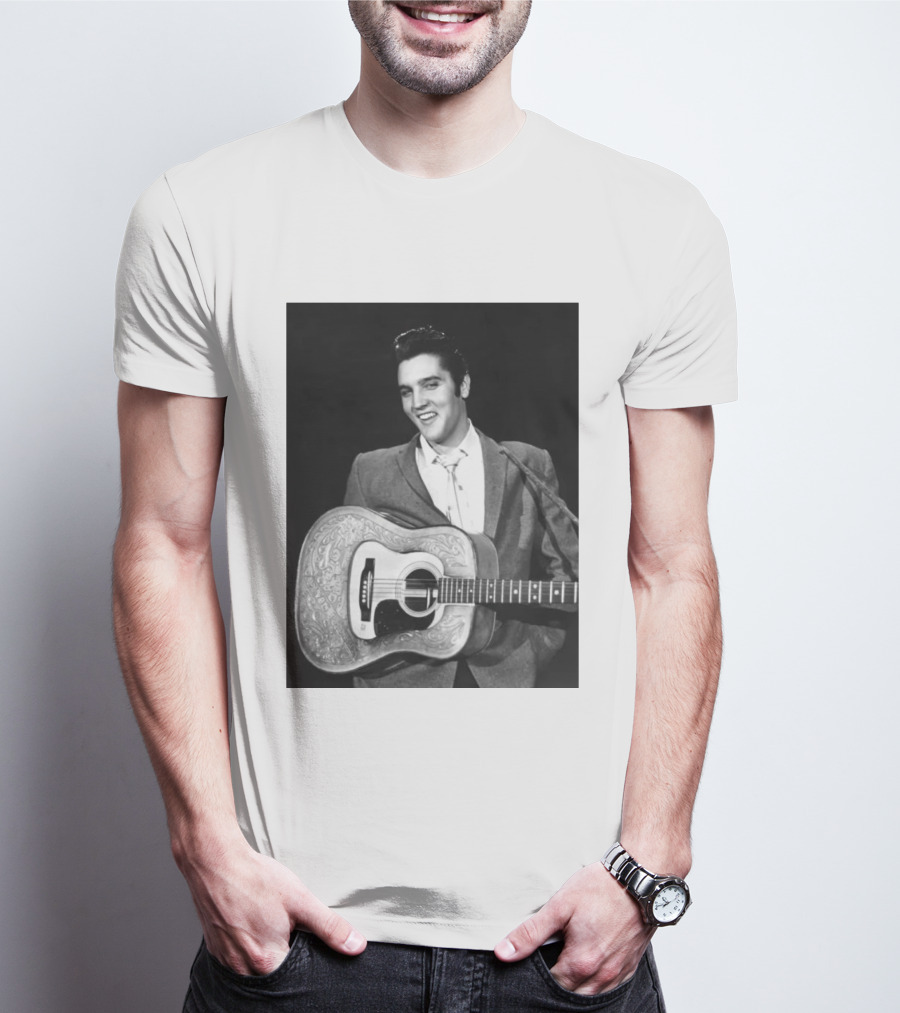 Elvis Presley Rock And Roll Iconic 1956 Style With Guitar T-Shirt