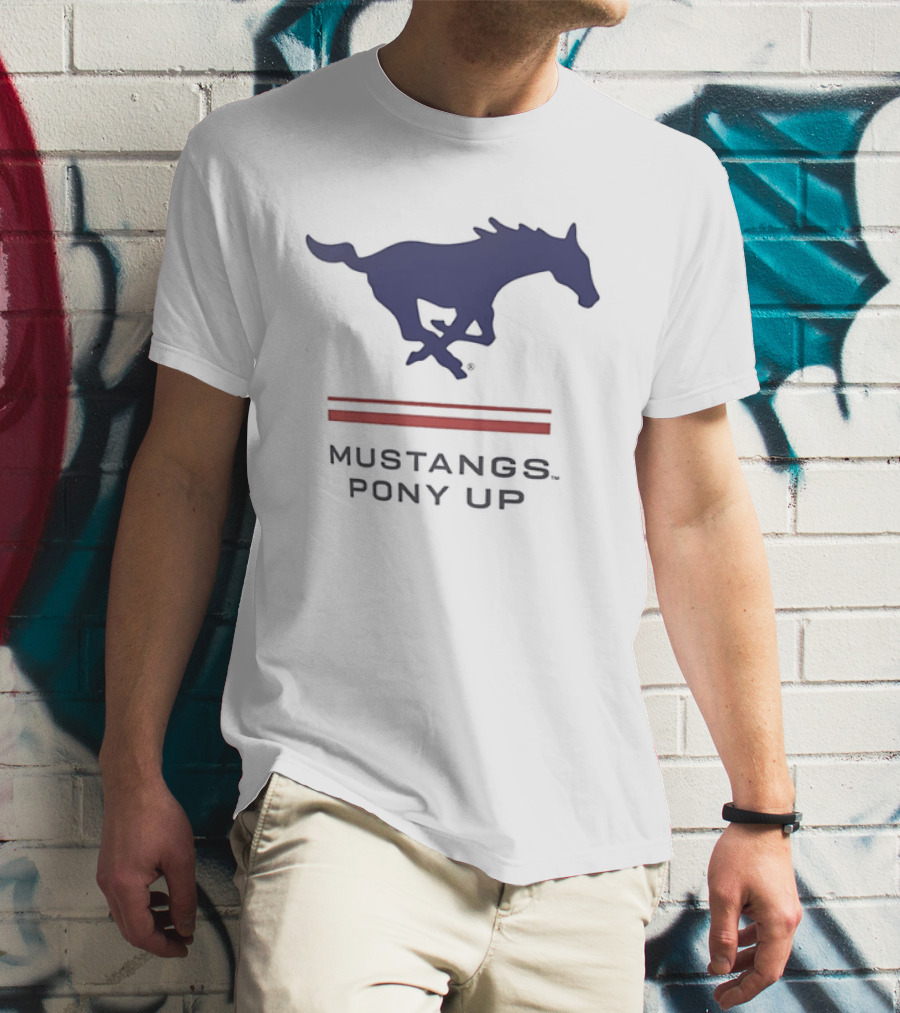 Southern Methodist University Mustangs Pony Up Text And Horse T-Shirt