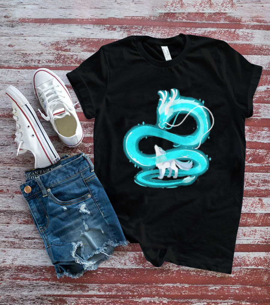 Esprit De La Lune Dragon And Wolf T-Shirt
