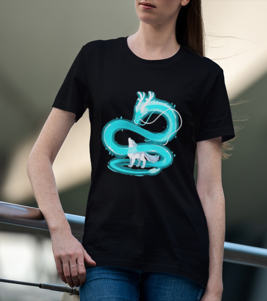 Esprit De La Lune Dragon And Wolf T-Shirt