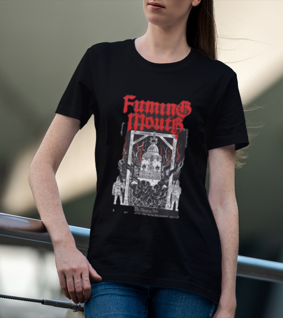 Fuming Mouth Grave Stench Bell Gothic T-Shirt