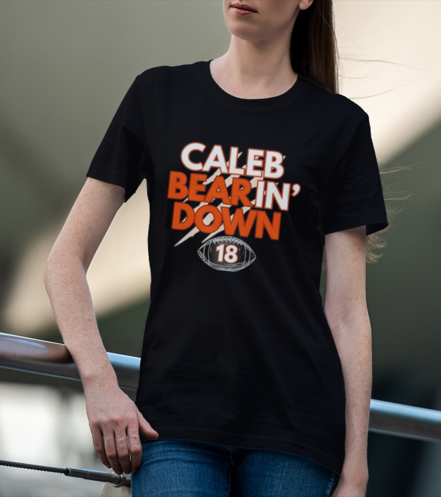 Caleb Bear In Down 18 Football Scratch Marks T-Shirt