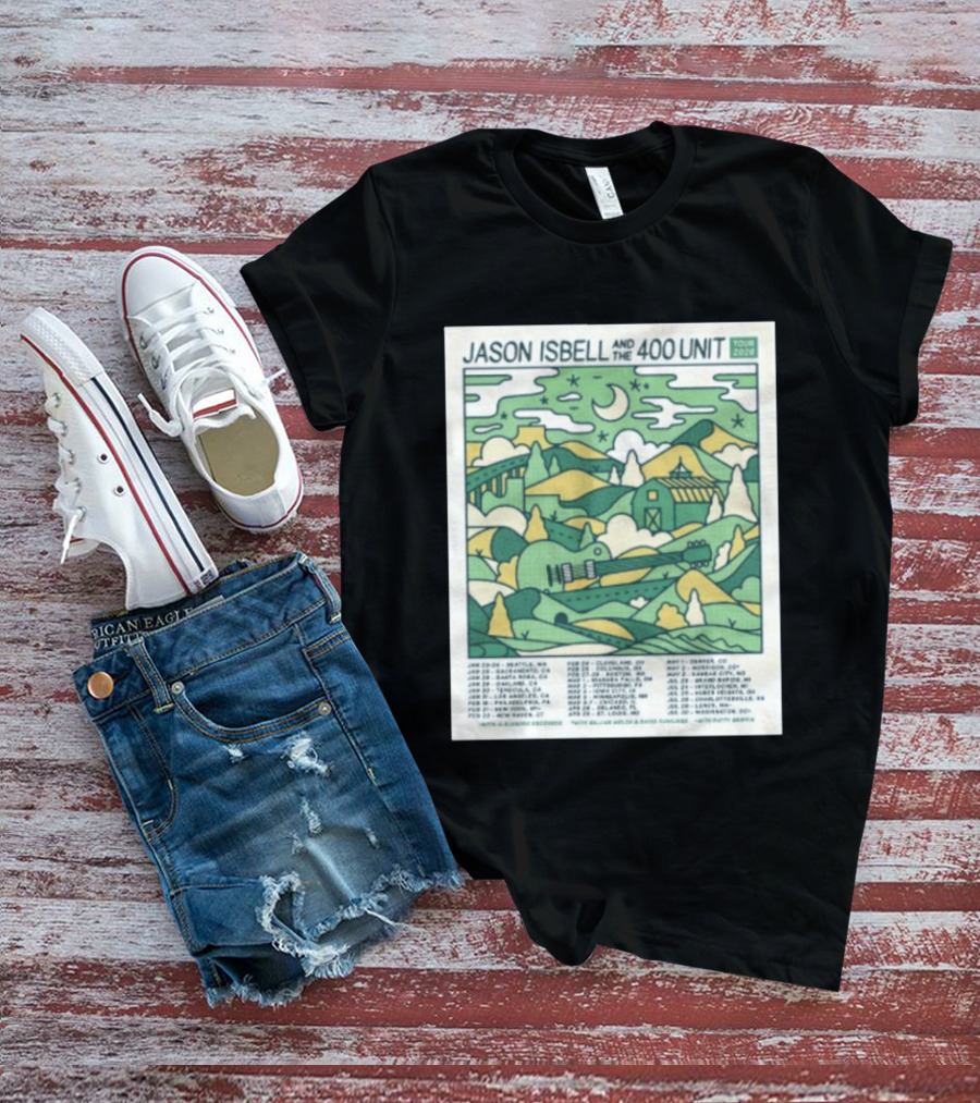 Jason Isbell And The 400 Unit Tour 2026 January 23 24 Seattle Wa Jan 26 Sacramento Ca Nostalgic 2026 Countryside Landscape T-Shirt