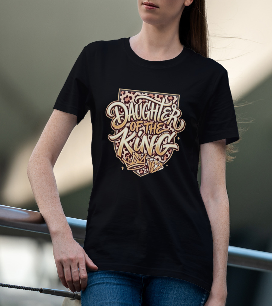 Daughter Of The King Leopard Crown Diamond T-Shirt