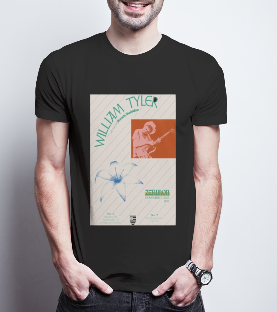 William Tyler Shazhad Shashidhar Zebulon California Concert November 5 6 7 2025 Mohave Gold Ojai Underground T-Shirt