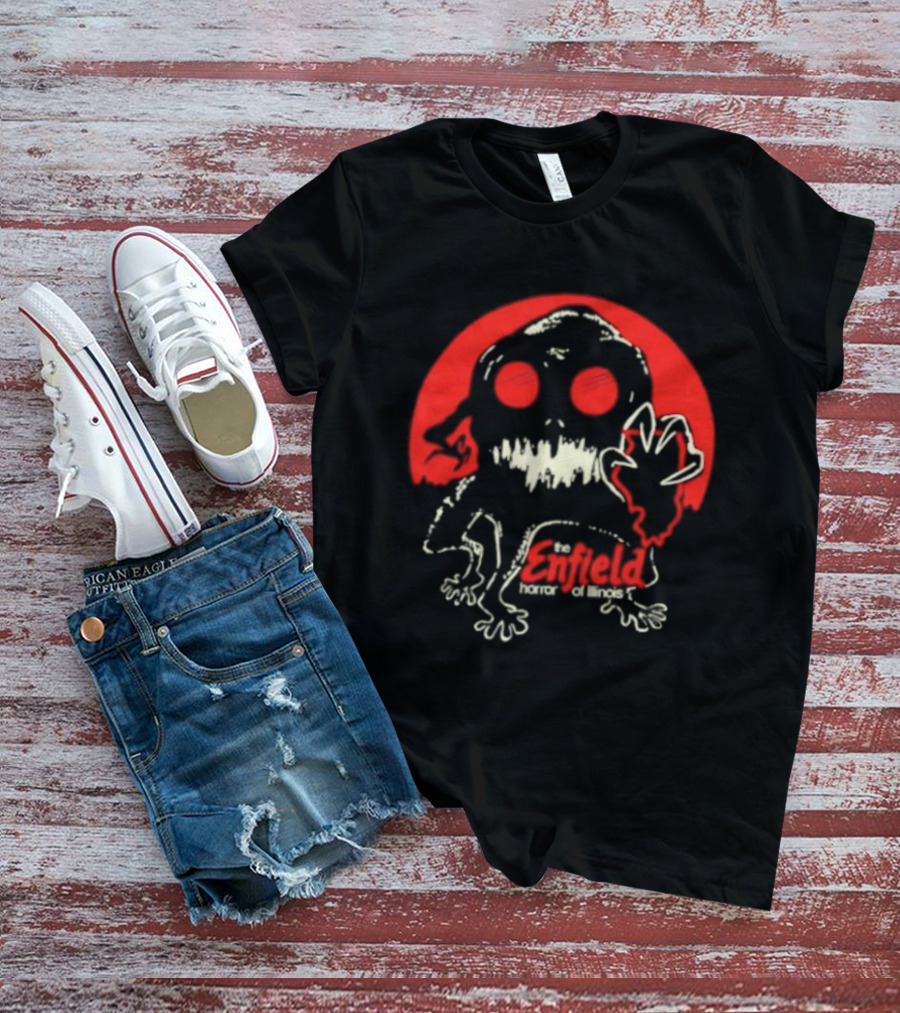 Enfield Horror Cryptid Creature Illustration With Red Circle T-Shirt