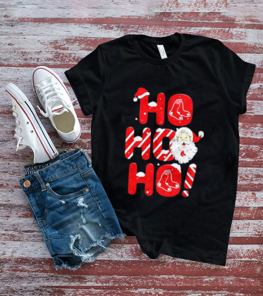 Boston Red Sox Santa Claus Ho Ho Ho Merry Christmas T-Shirt