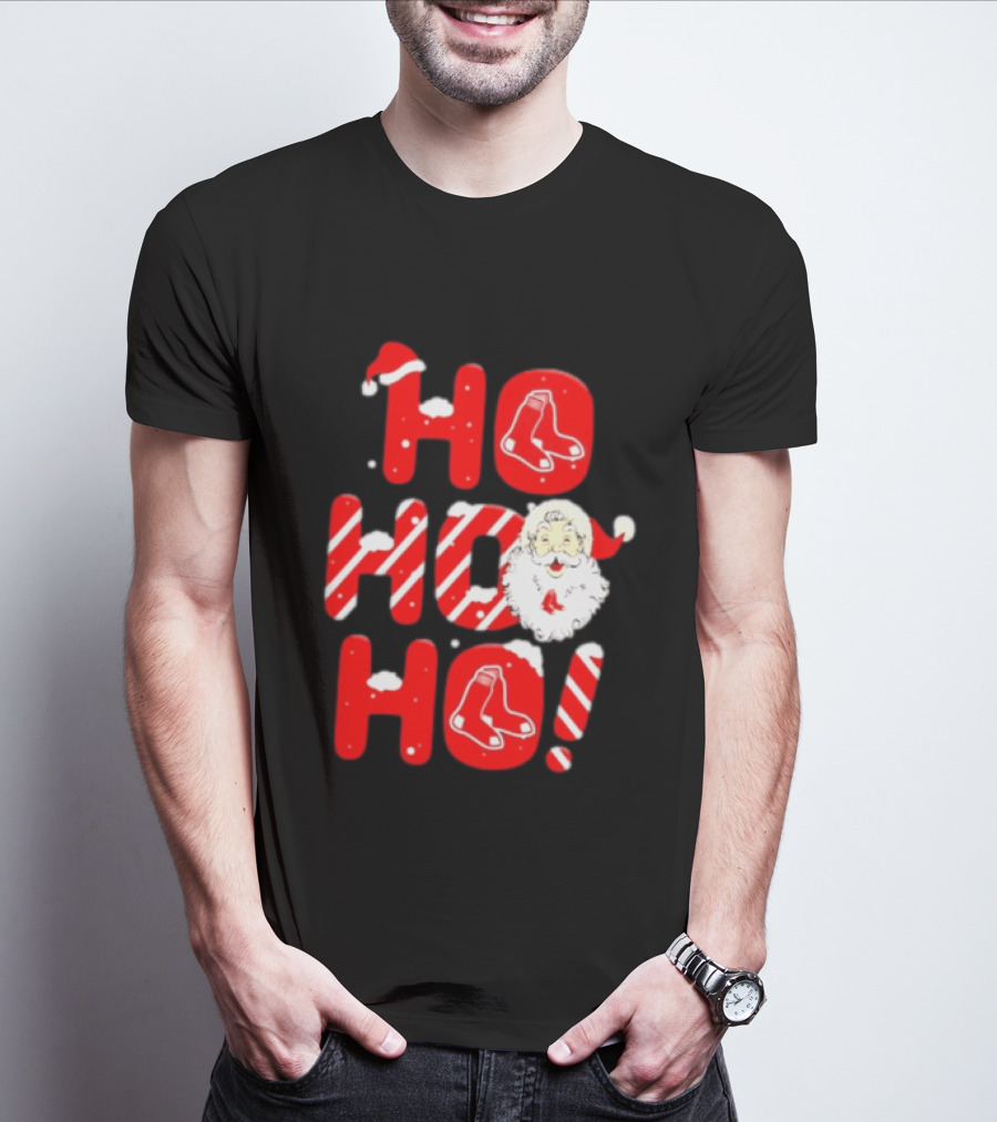 Boston Red Sox Santa Claus Ho Ho Ho Merry Christmas T-Shirt