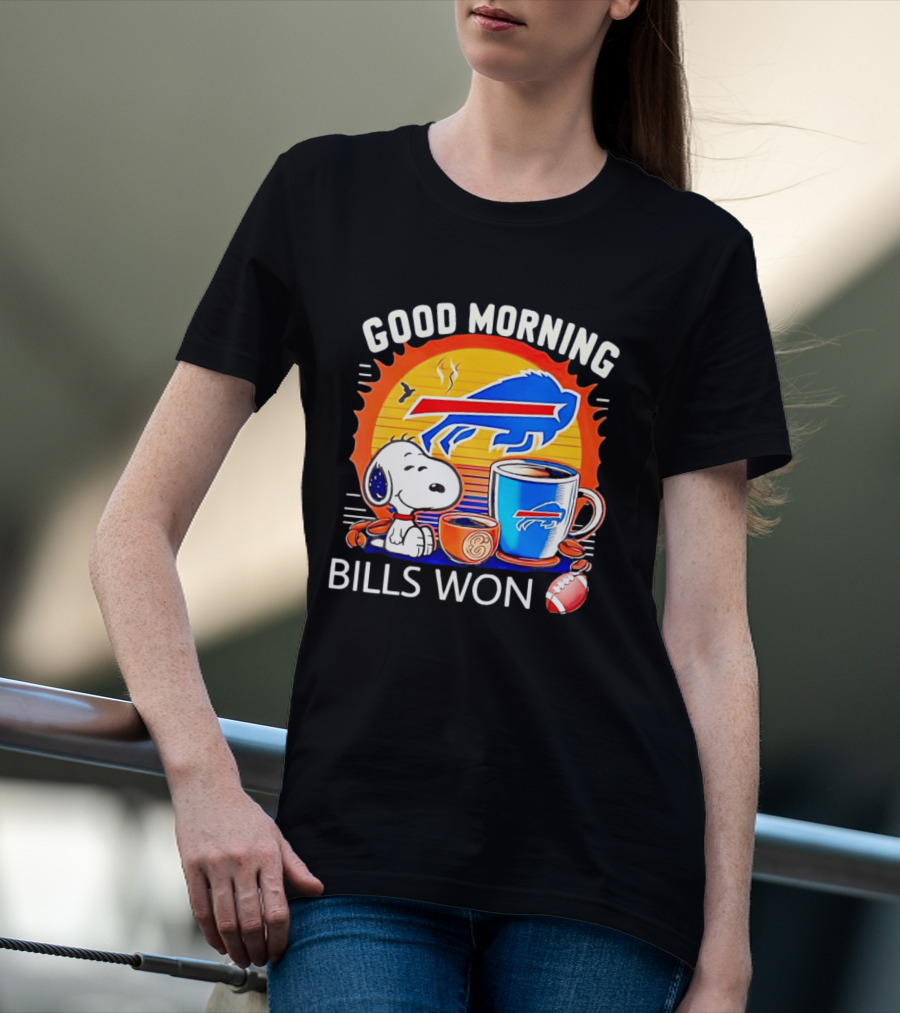 Good Morning Snoopy Buffalo Bills Won Coffee T-Shirt