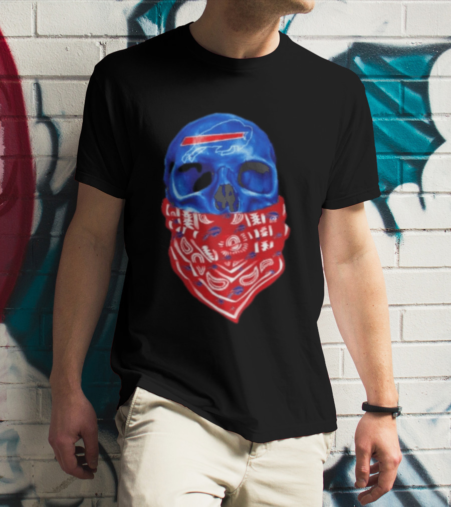 Outlaw Skull Gang Buffalo Bills Bandana Face Covering Trend T-Shirt