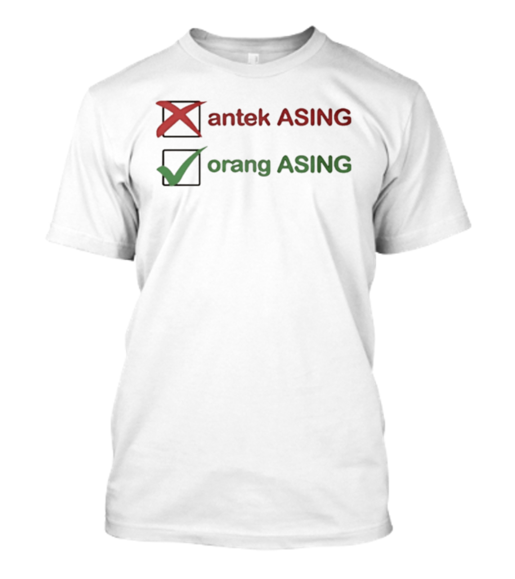 Antek ASING Orang ASING Christmas Checkmark T-Shirt