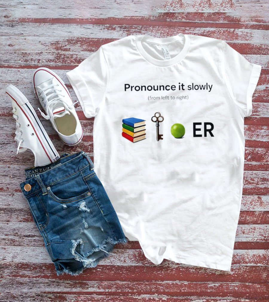 Pronounce It Slowly Books Key Lime ER Puzzle T-Shirt