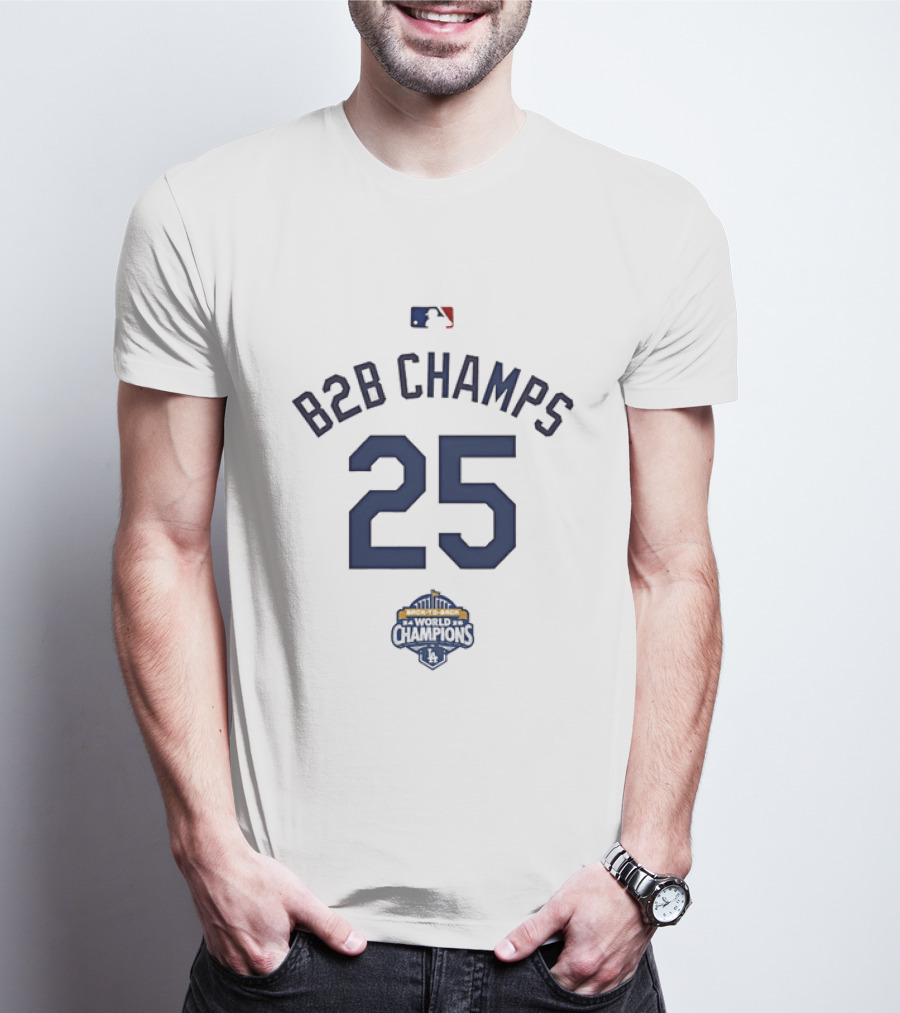Los Angeles Dodgers B2B Champions 25 Baseball Pride T-Shirt