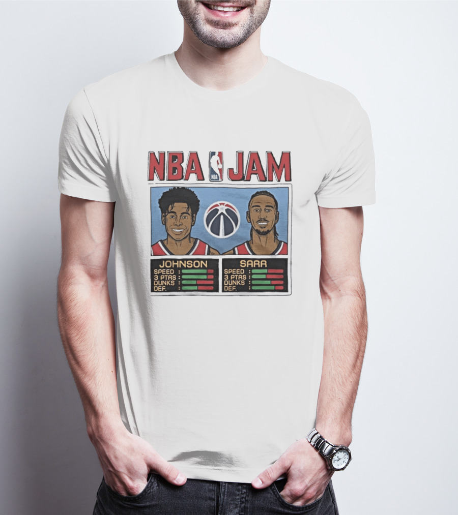 NBA Jam Wizards Johnson Alex Sarr Players Speed Points Dunks Defense T-Shirt