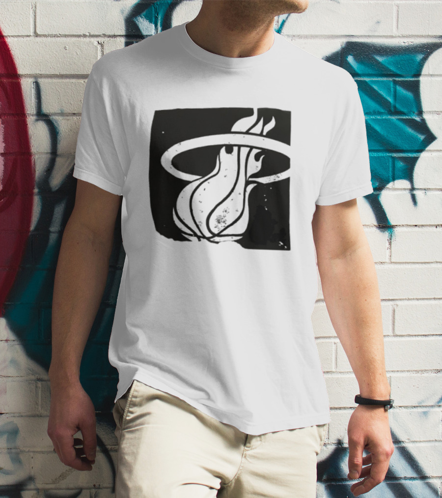 Miami Heat Basketball NBA Iconic Flaming Ball T-Shirt