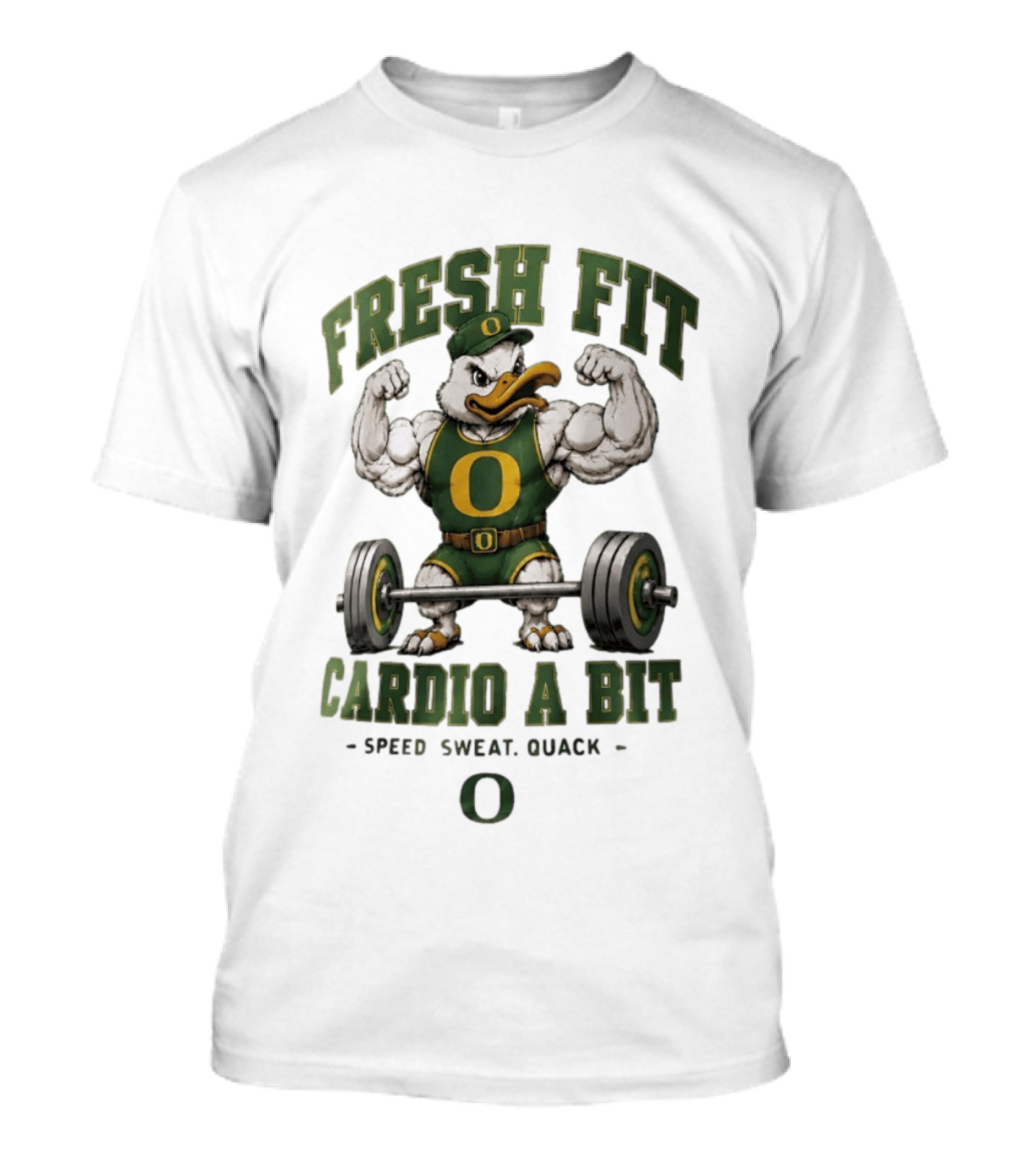 Oregon Ducks Fresh Fit Muscle Mascot Cardio Speed Sweat Quack T-Shirt