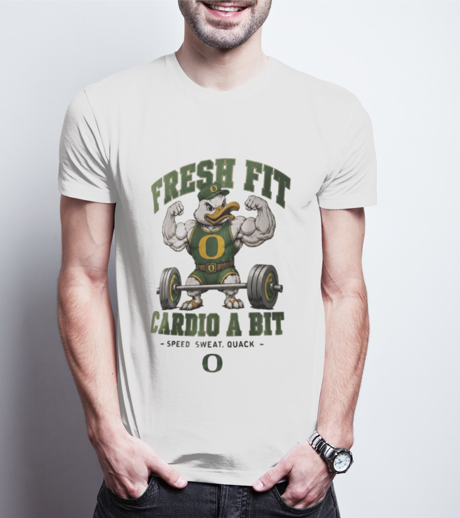 Oregon Ducks Fresh Fit Muscle Mascot Cardio Speed Sweat Quack T-Shirt