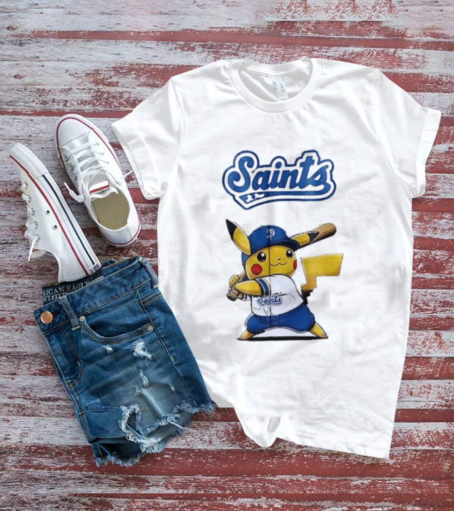 St Paul Saints Pikachu Baseball Collaboration T-Shirt