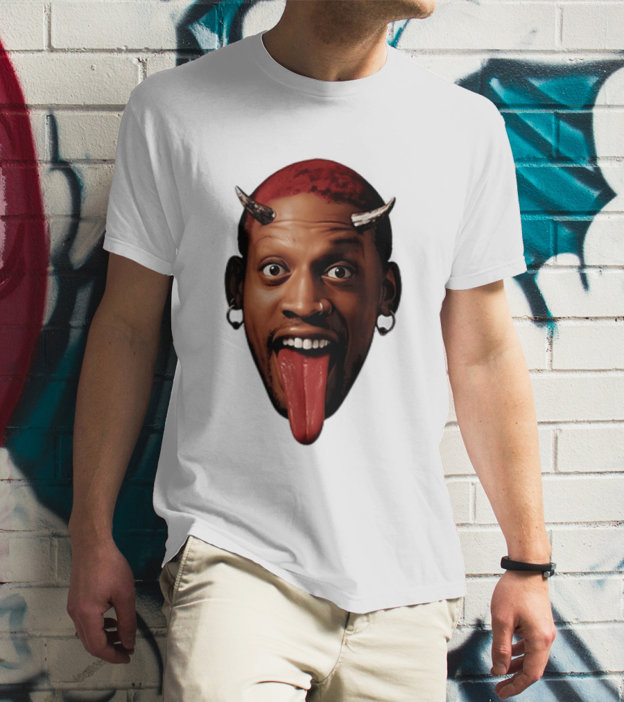 Dennis Rodman Big Face Devil Horns Chicago Bulls T-Shirt