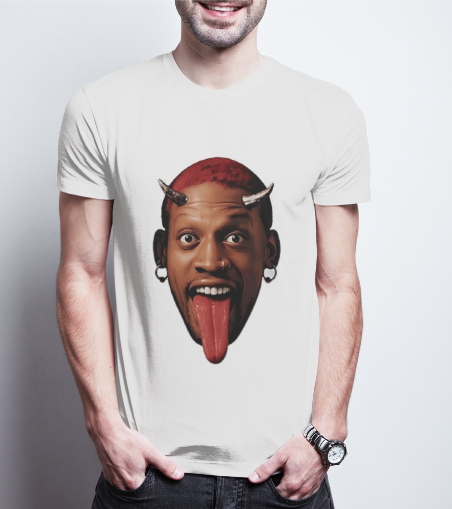 Dennis Rodman Big Face Devil Horns Chicago Bulls T-Shirt
