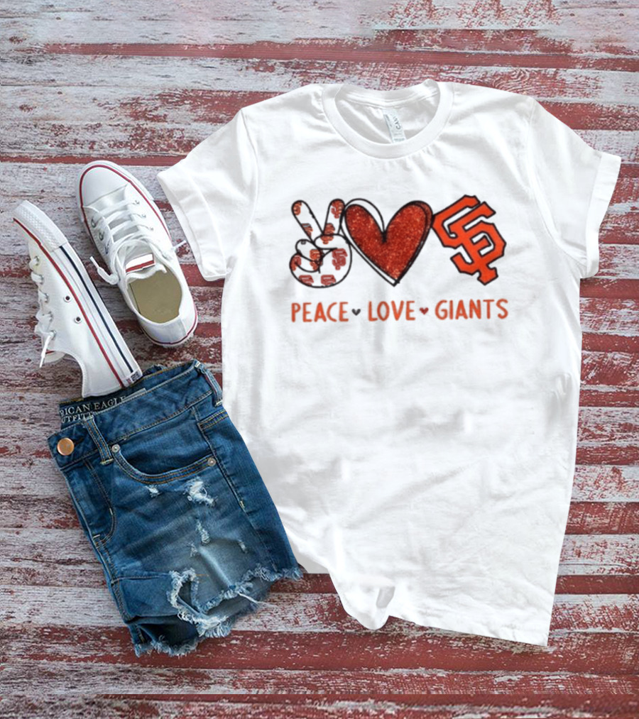 Peace Love Giants San Francisco Baseball Team T-Shirt