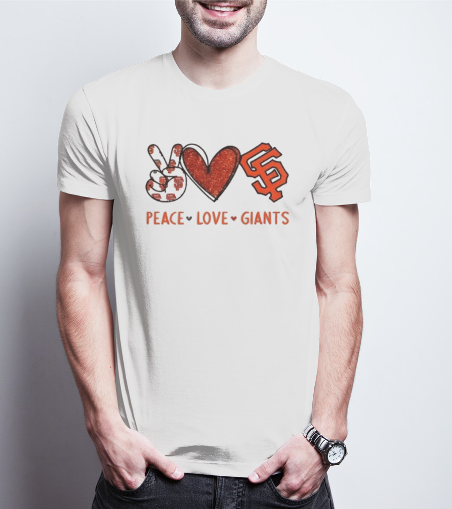 Peace Love Giants San Francisco Baseball Team T-Shirt