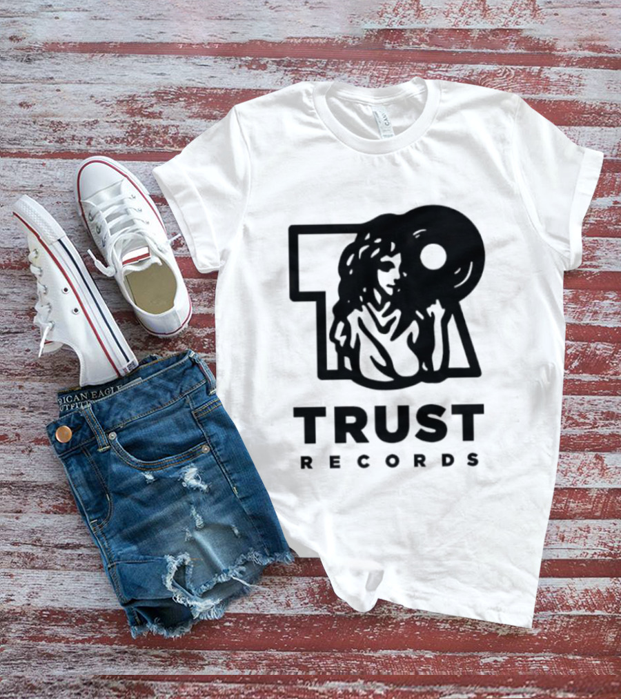 Trust Records Vinyl Spinning Woman T-Shirt