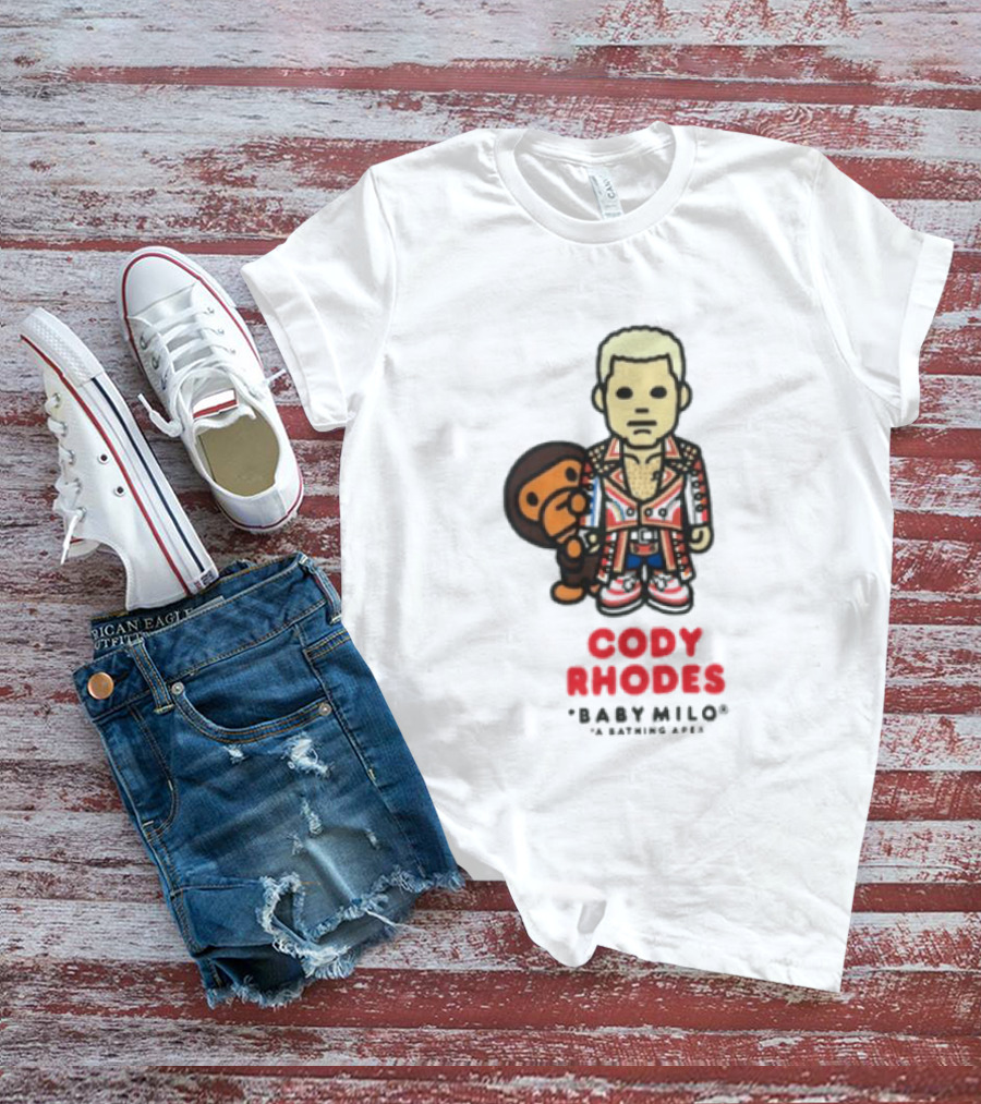 Cody Rhodes Baby Milo Wrestling Mens White Wwe Collaboration T-Shirt