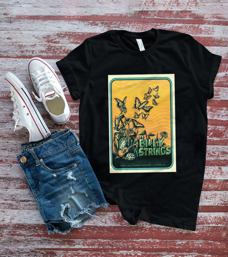 Billy Strings Bluestem Amphitheater August 6 2022 Butterfly Moorehead MN T-Shirt