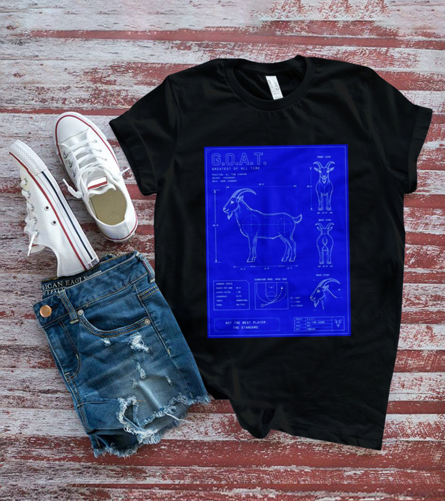 G.O.A.T. Greatest Of All Time Basketball Fall Blueprint Meme T-Shirt