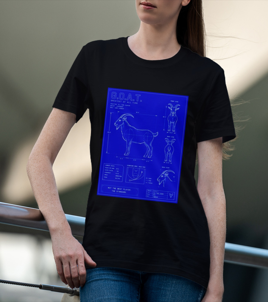 G.O.A.T. Greatest Of All Time Basketball Fall Blueprint Meme T-Shirt