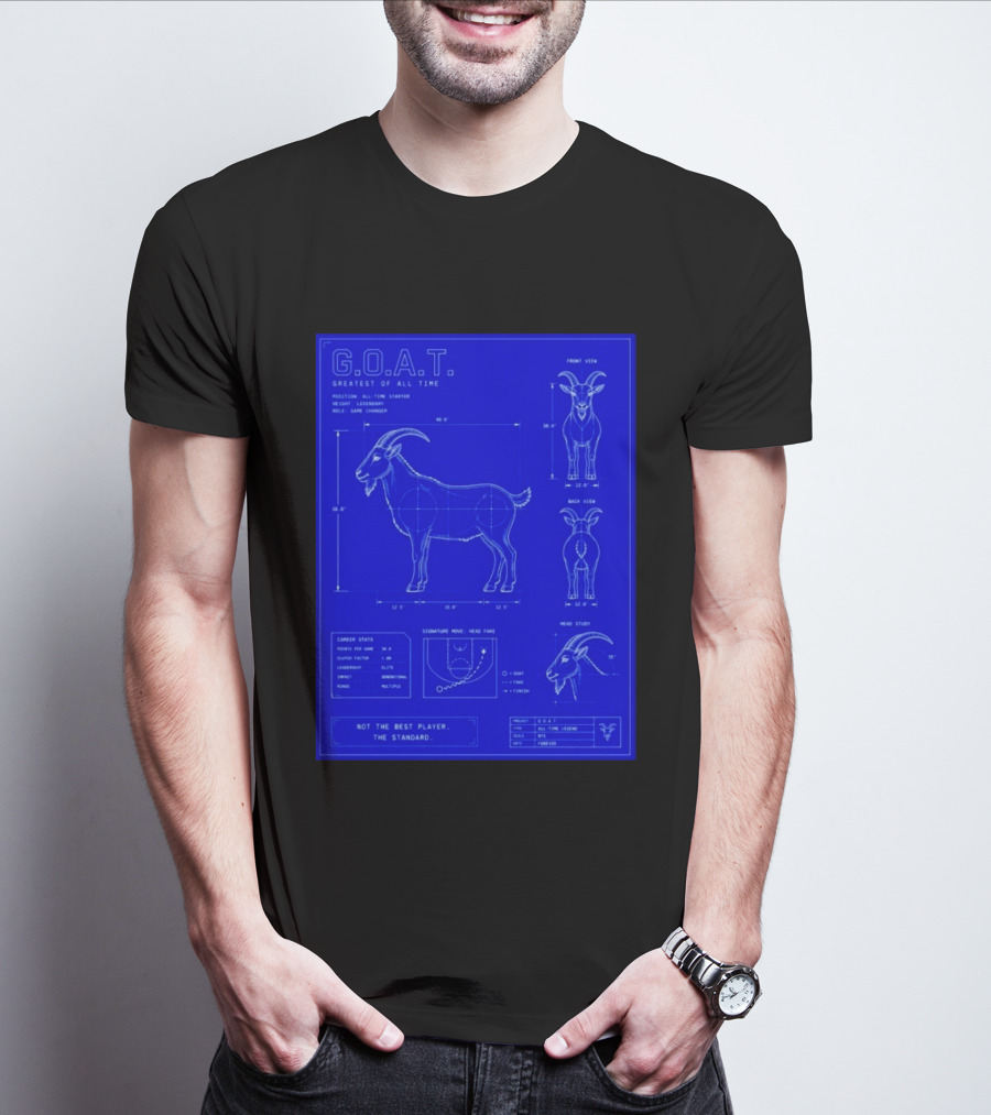 G.O.A.T. Greatest Of All Time Basketball Fall Blueprint Meme T-Shirt