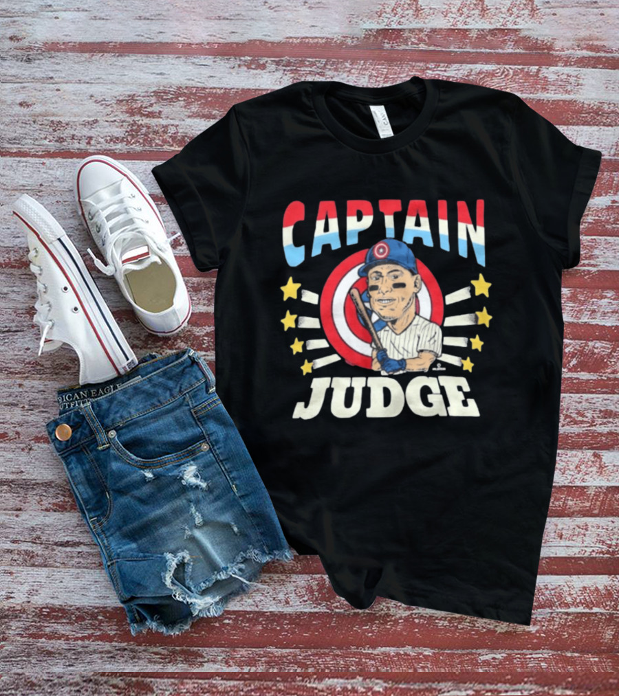 Captain America Judge Baseball Caricature Stars T-Shirt