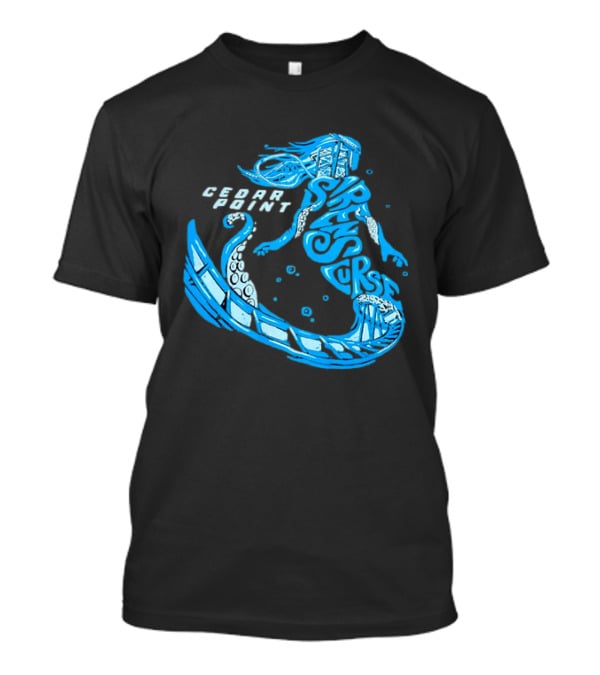 Cedar Point Sirens Curse Roller Blue Mermaid T-Shirt