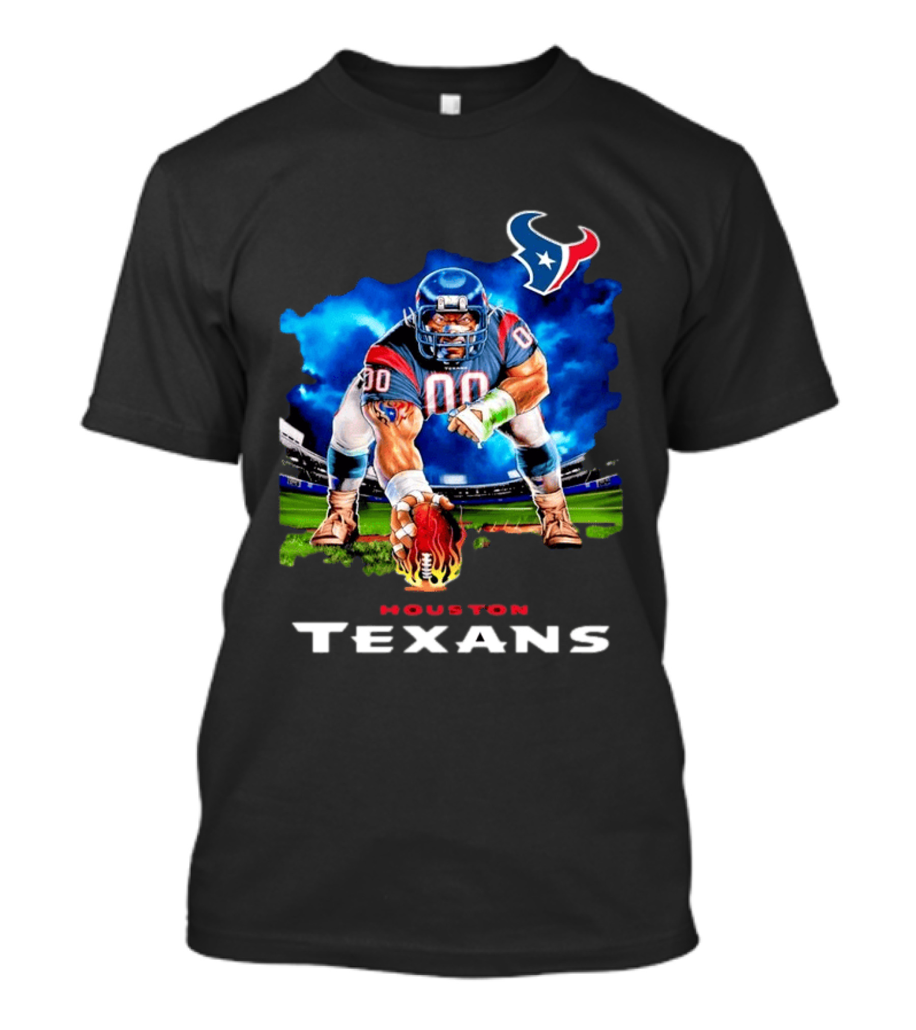 Houston Texans Ferocious Football Player NFL Team Spirit Challenge T-Shirt