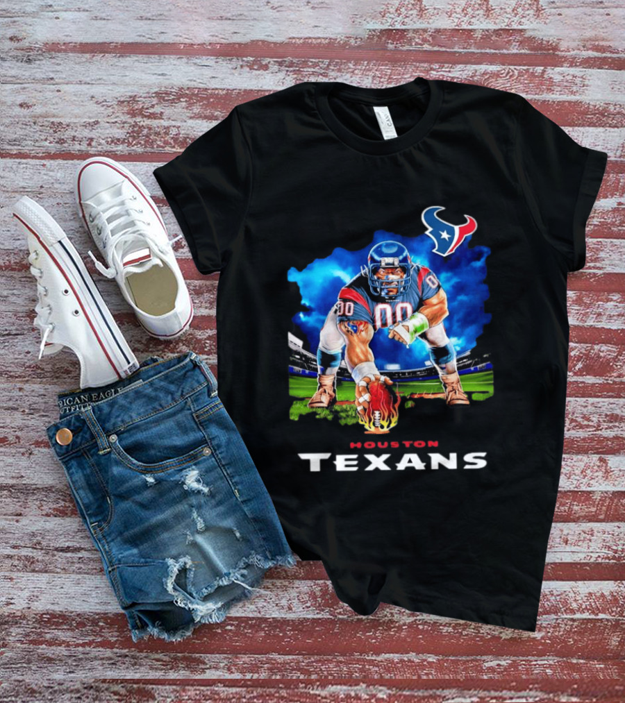 Houston Texans Ferocious Football Player NFL Team Spirit Challenge T-Shirt