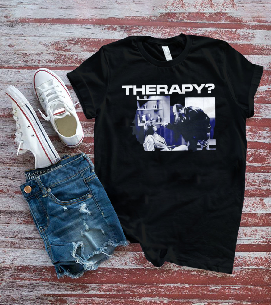 Tony Soprano Theraphy Pointing At Dr Melfi Black White Session T-Shirt