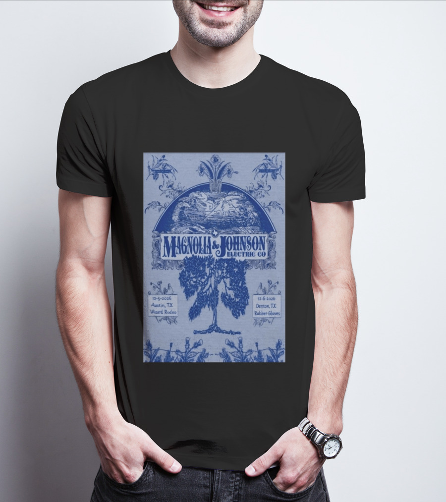 Magnolia And Johnson Electric Co Austin TX Wizard Rodeo Denton TX Rubber Gloves Dec 5 6 2026 T-Shirt