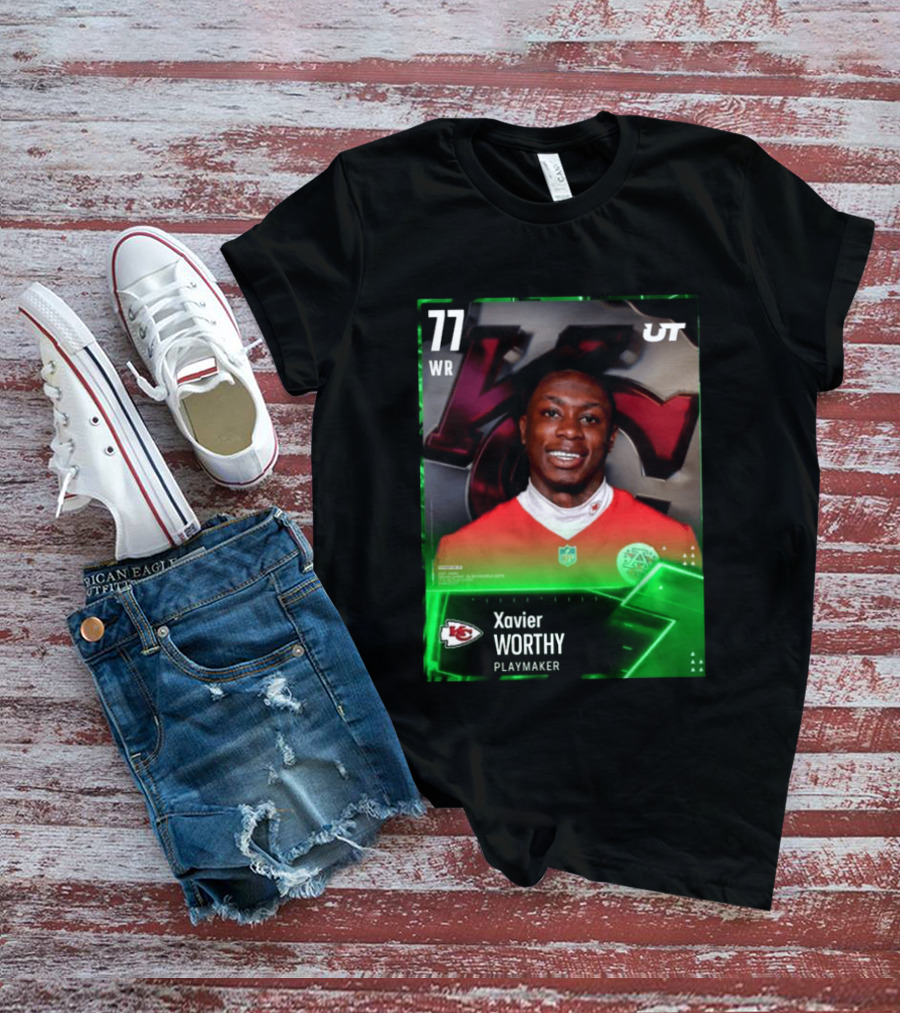 Xavier Worthy Kansas City Chiefs WR 77 Playmaker UT NFL T-Shirt