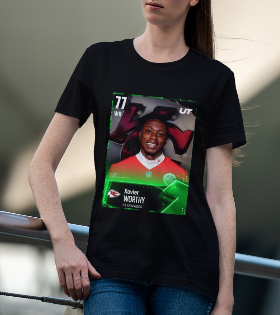 Xavier Worthy Kansas City Chiefs WR 77 Playmaker UT NFL T-Shirt