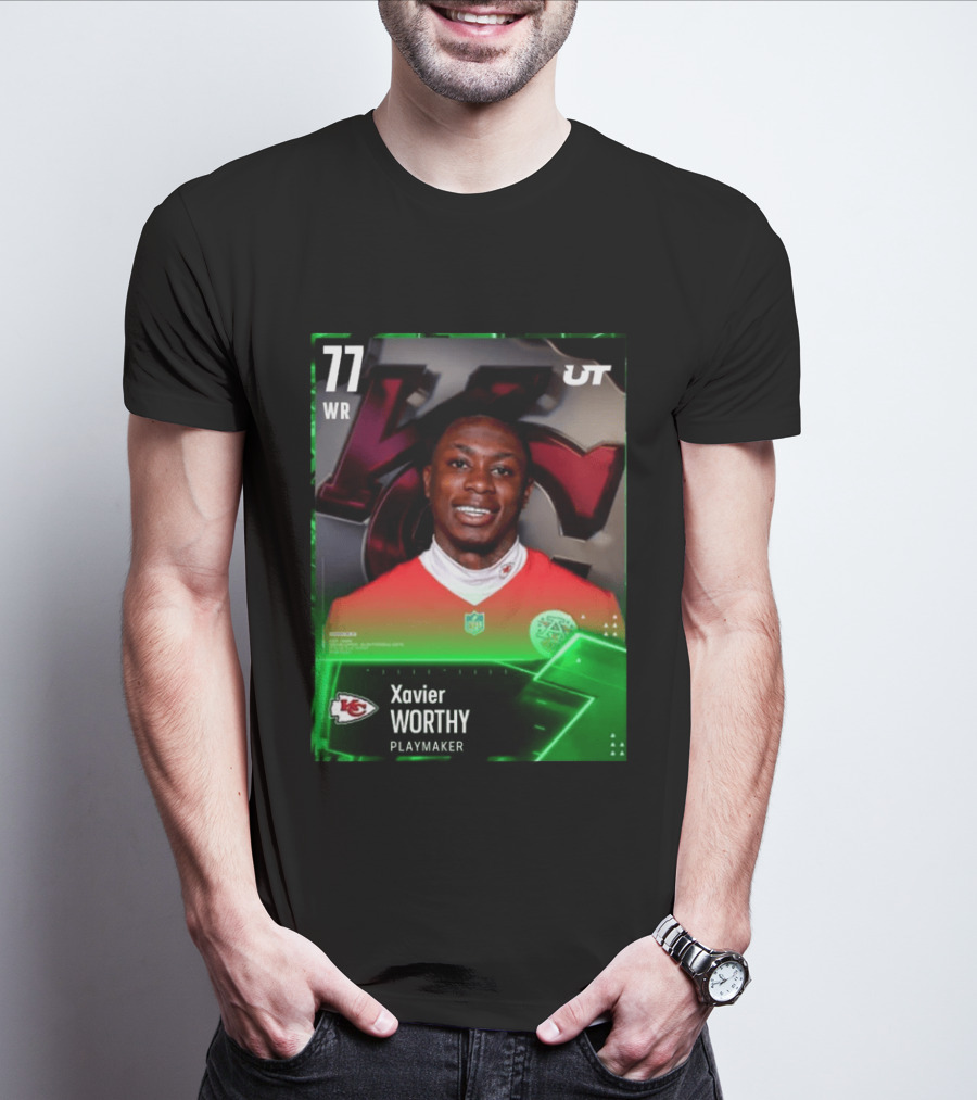 Xavier Worthy Kansas City Chiefs WR 77 Playmaker UT NFL T-Shirt