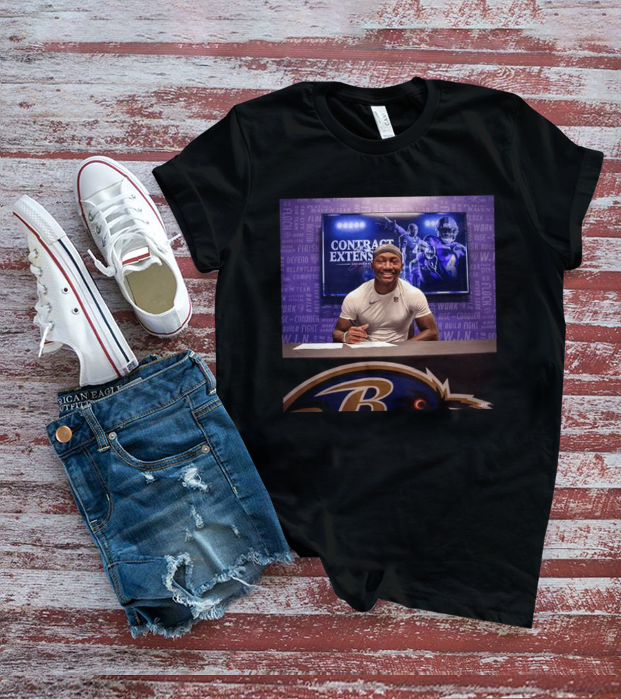 Zay Flowers Contract Extension Baltimore Ravens Football Player Signing NFL Deal T-Shirt