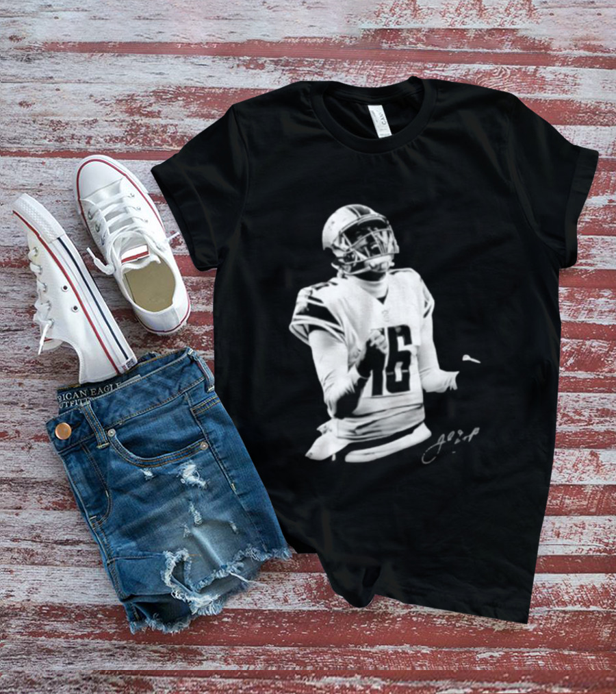 Original Detroit Lions Jared Goff 16 Quarterback MVP Player Autograph T-Shirt