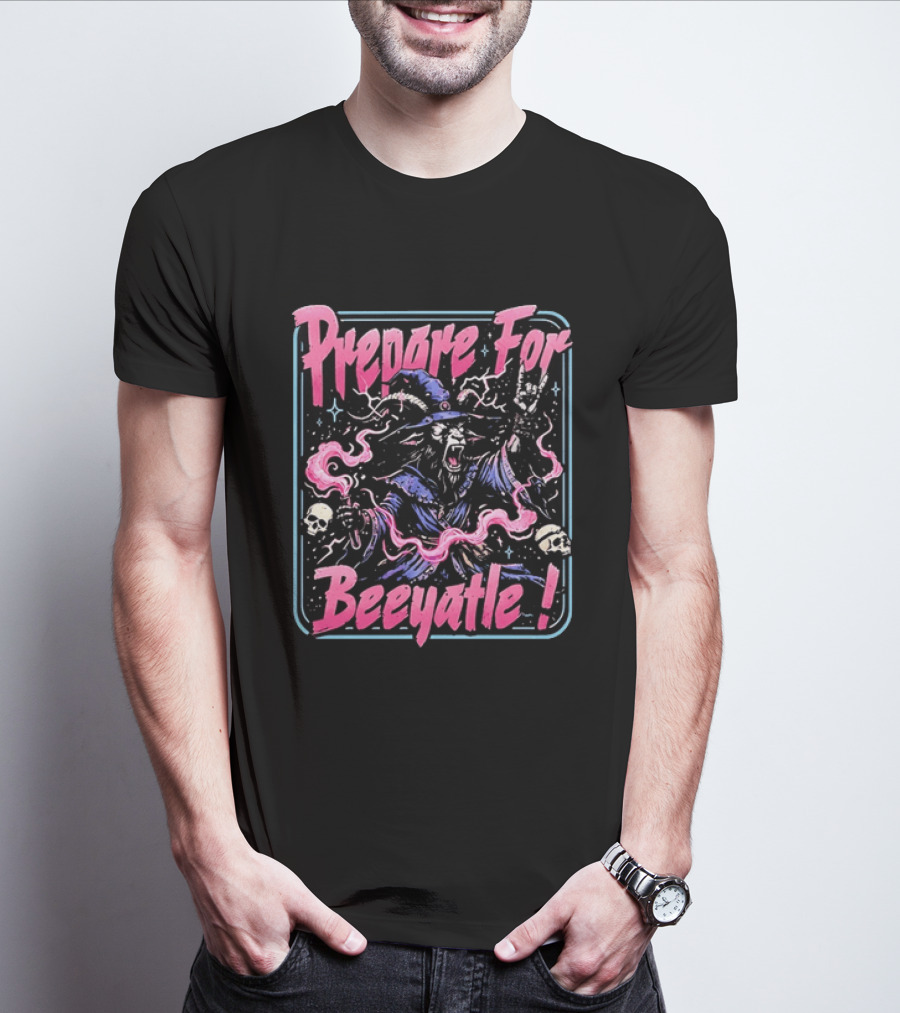 Prepare For Beeyatle Goat Wizard Metal Magic Skulls T-Shirt