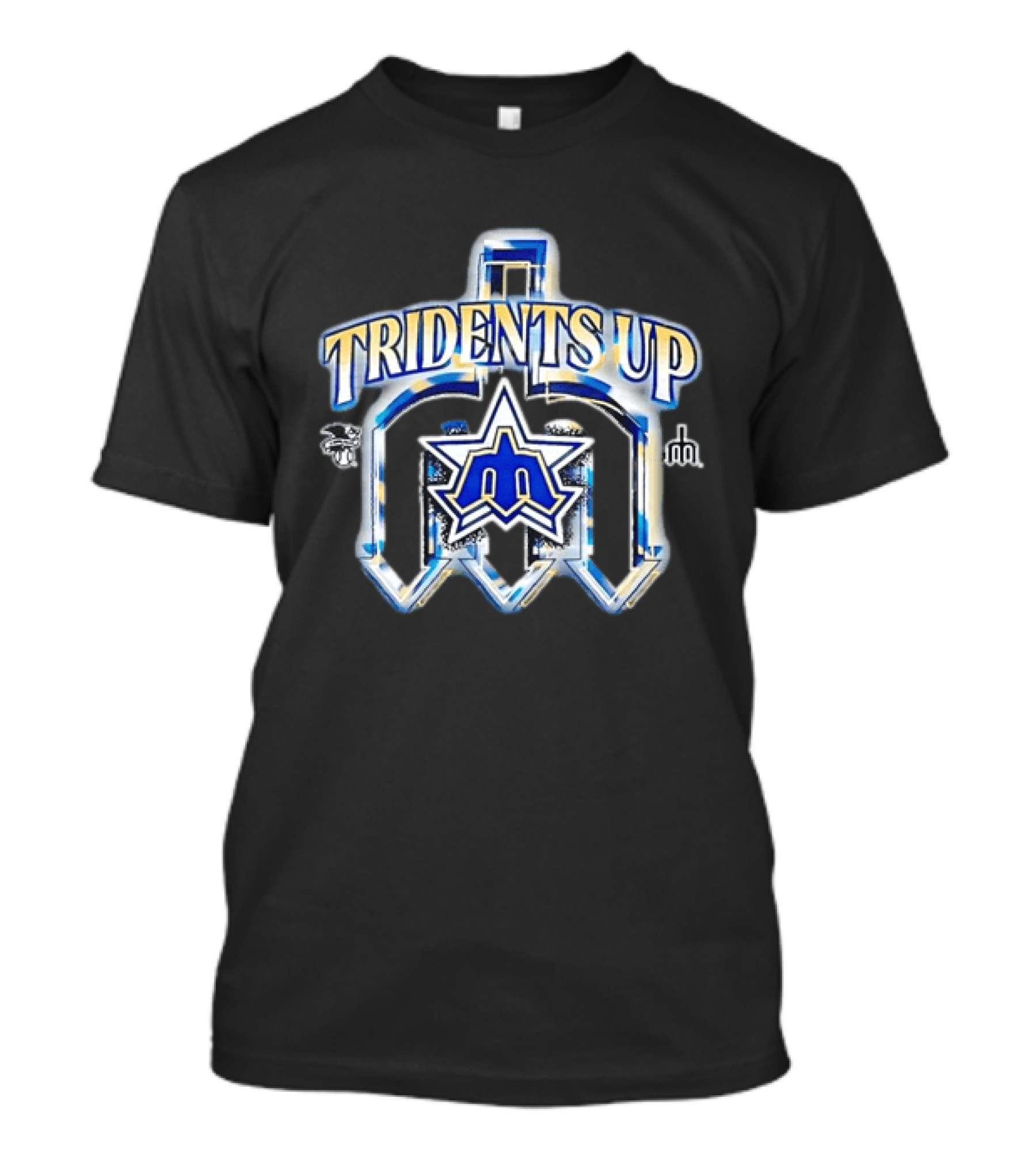 Seattle Mariners MLB Tridents Up 3D Metallic Compass Star T-Shirt